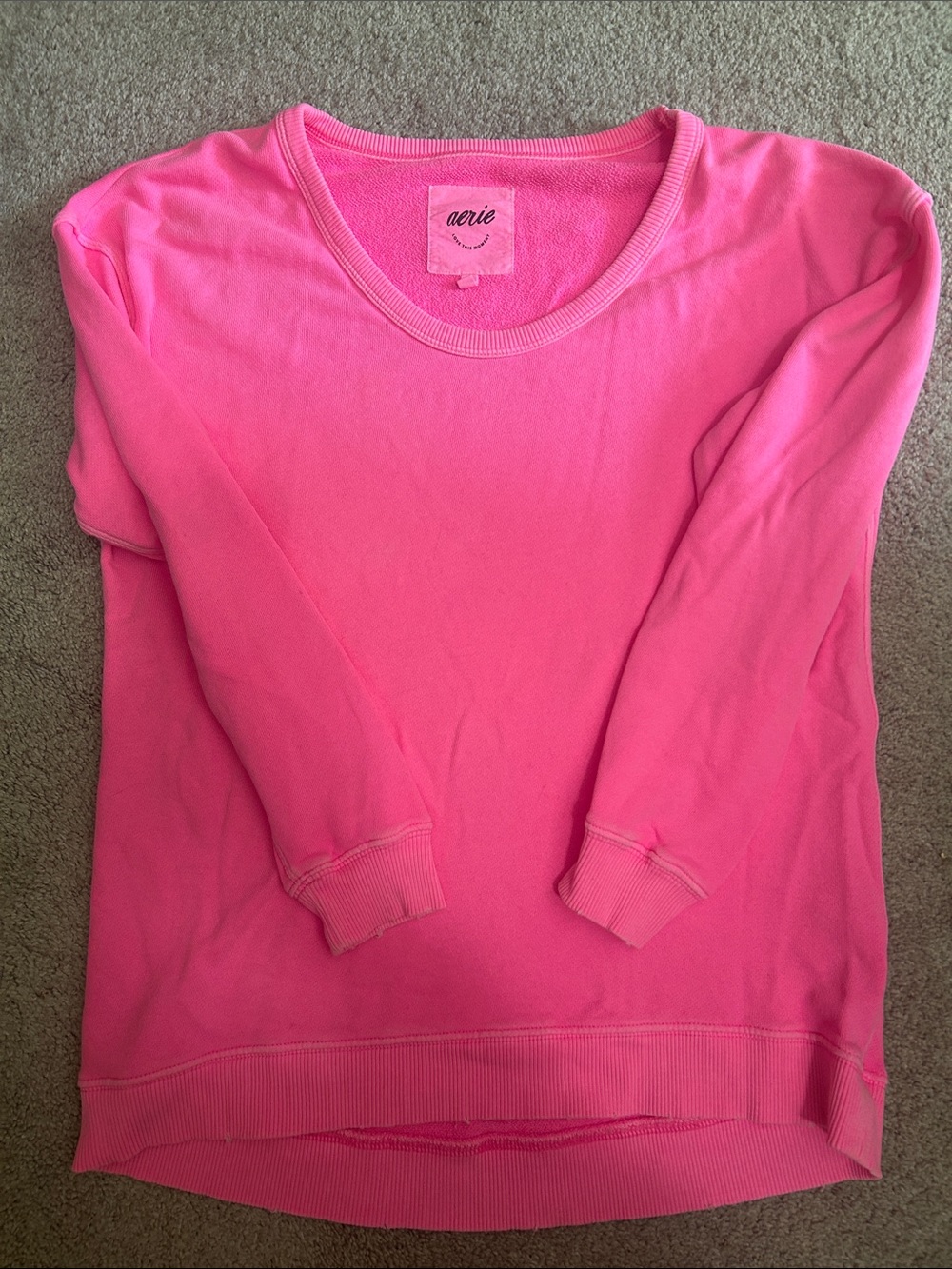 Aerie Pink Pullover Sweatshirt Size XXS Like New.